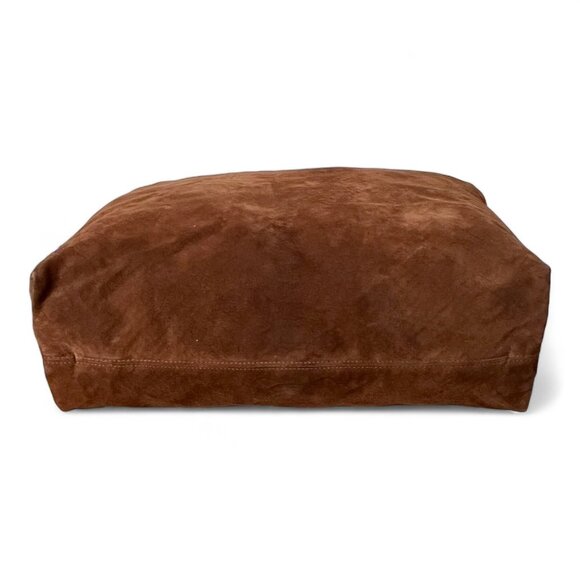 LANVIN "Amalia" Python Print Brown Suede Bucket Shoulder Bag made in Italy 13" H - Picture 10 of 16